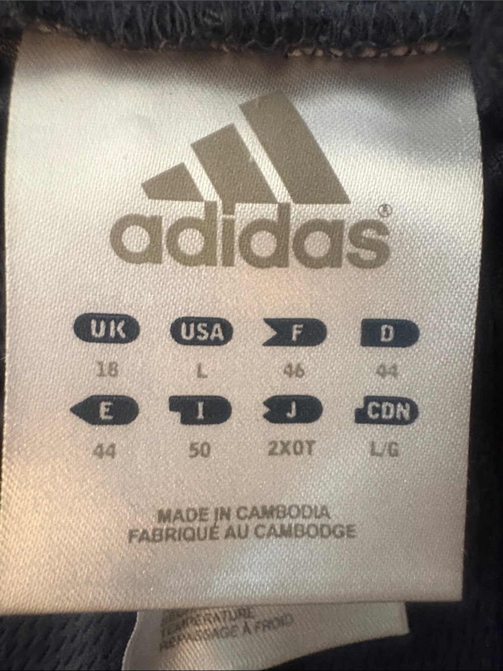adidas Navy Capris with Light Pink Side Stripes - Picture 3 of 3